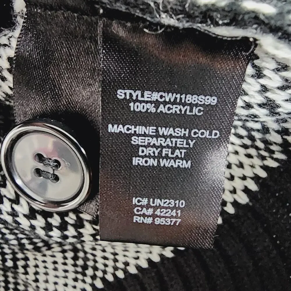 Sanctuary Warms My Heart Houndstooth Cardigan Sweater Black White 2X NWT - Picture 8 of 9